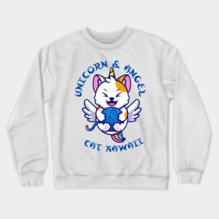 Unicorn and Angel Cat kawaii Crewneck Sweatshirt